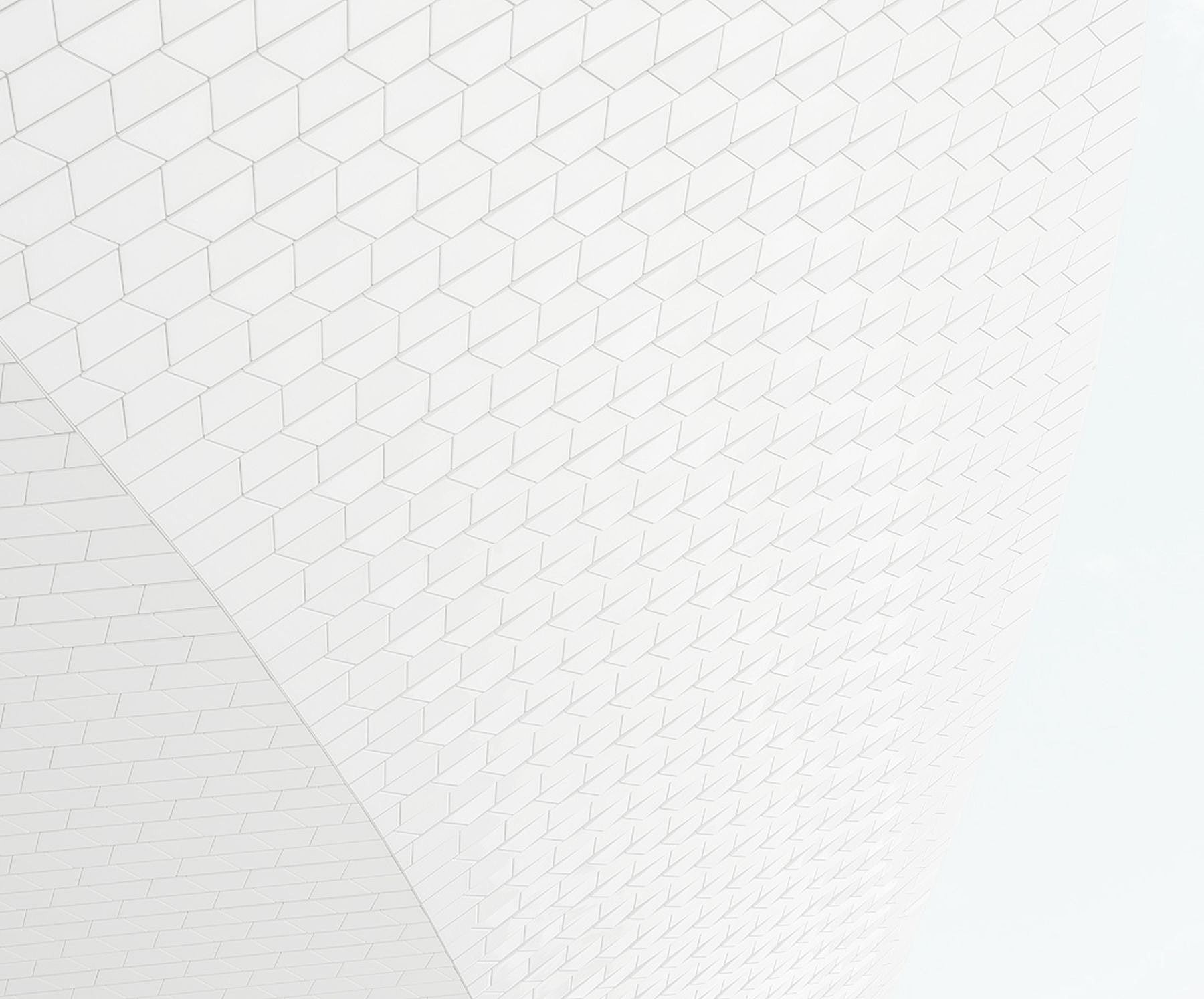 Abstract white honeycomb pattern wall design.