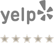 Five gray stars in a rating graphic